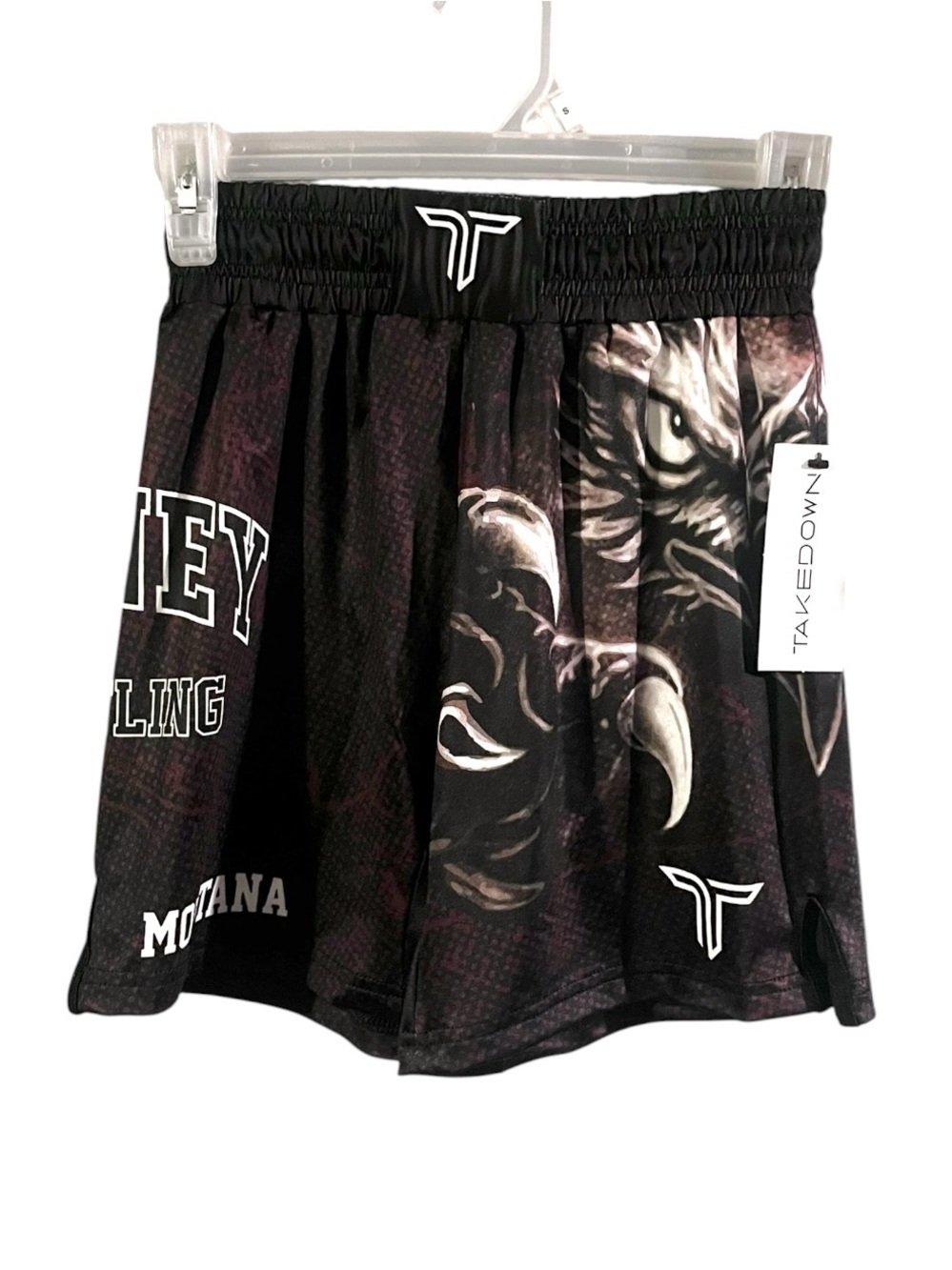 NWT Takedown Kids Black Graphic Wrestling Shorts